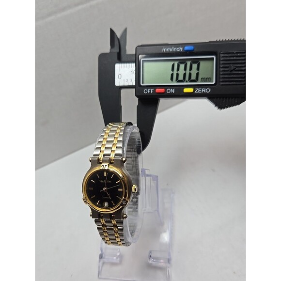 Valentino Womens Two Tone Quartz Watch Black Dial Date 24 mm 2432015 New Battery - Picture 6 of 10